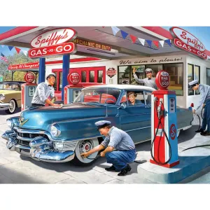 50s Service Station Jigsaw Puzzle Bits and Pieces