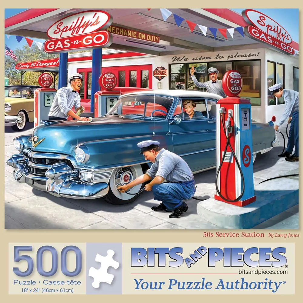 50s Service Station Jigsaw Puzzle Bits and Pieces