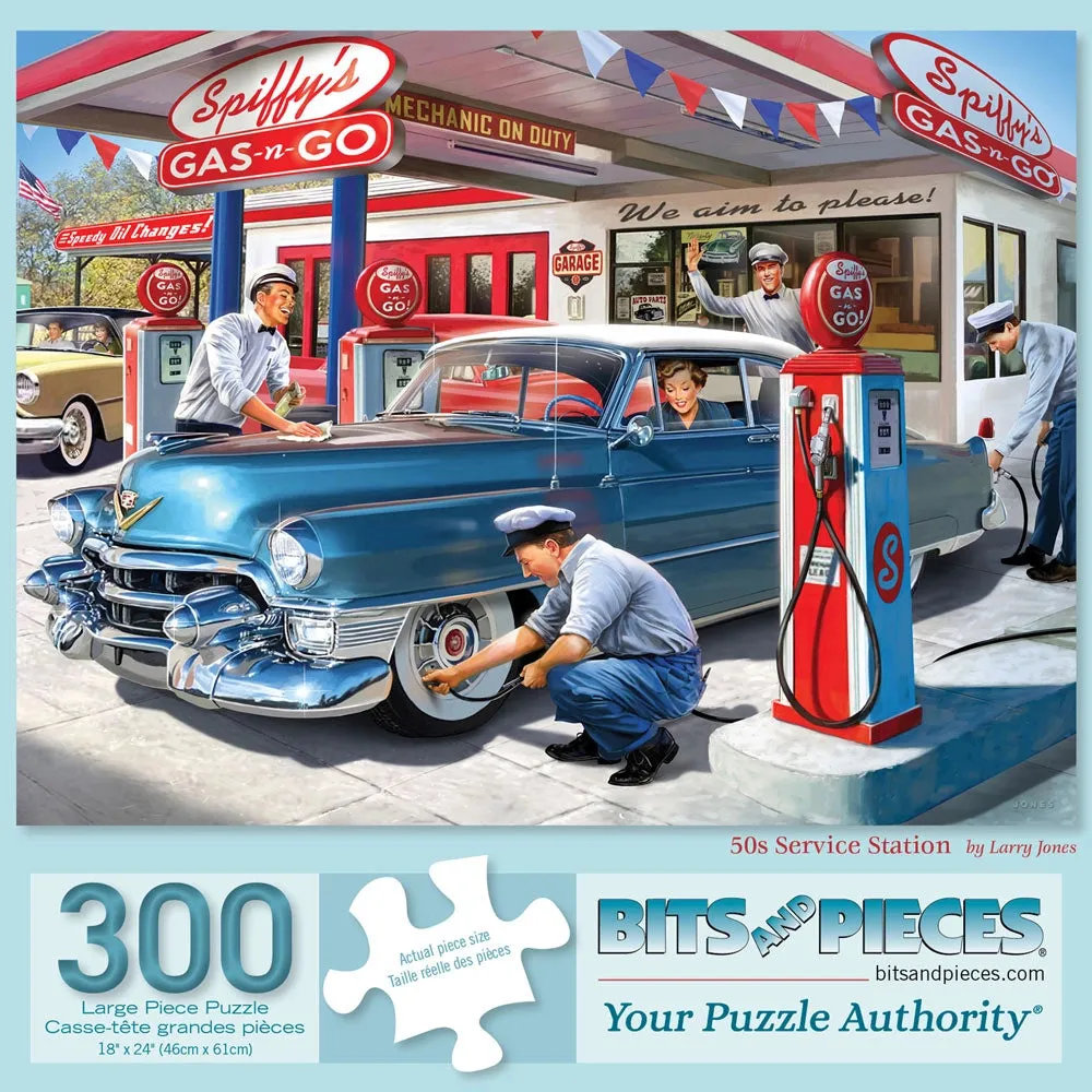 50s Service Station Jigsaw Puzzle Bits and Pieces