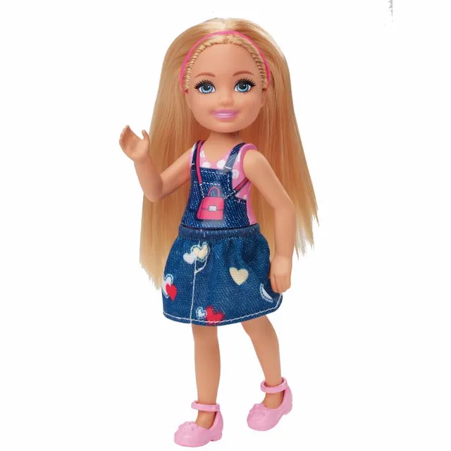 Barbie Club Chelsea Doll Hearts Denim Skirt