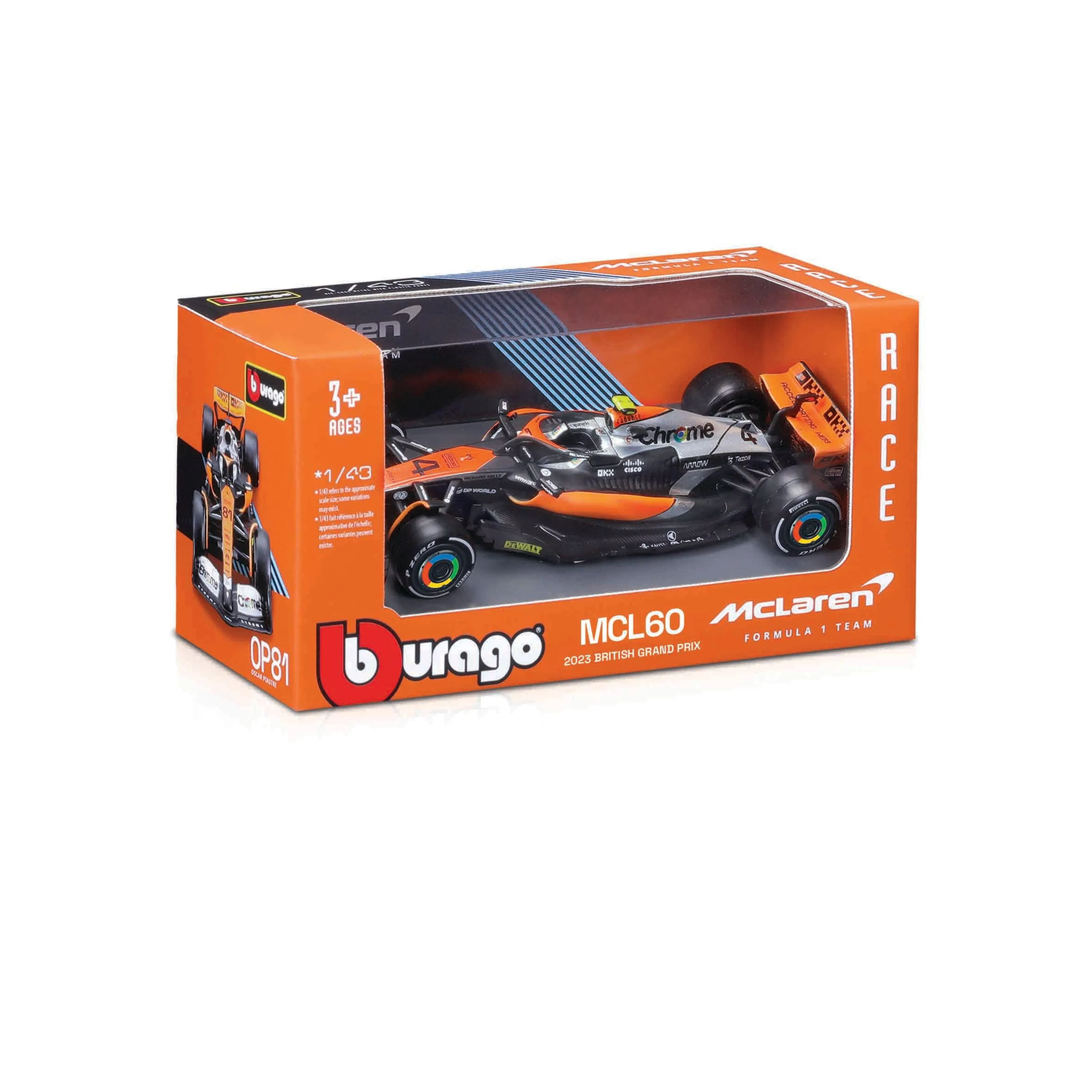 Bburago 1:43 F1 Mclaren 2023 #4 Lando Norris