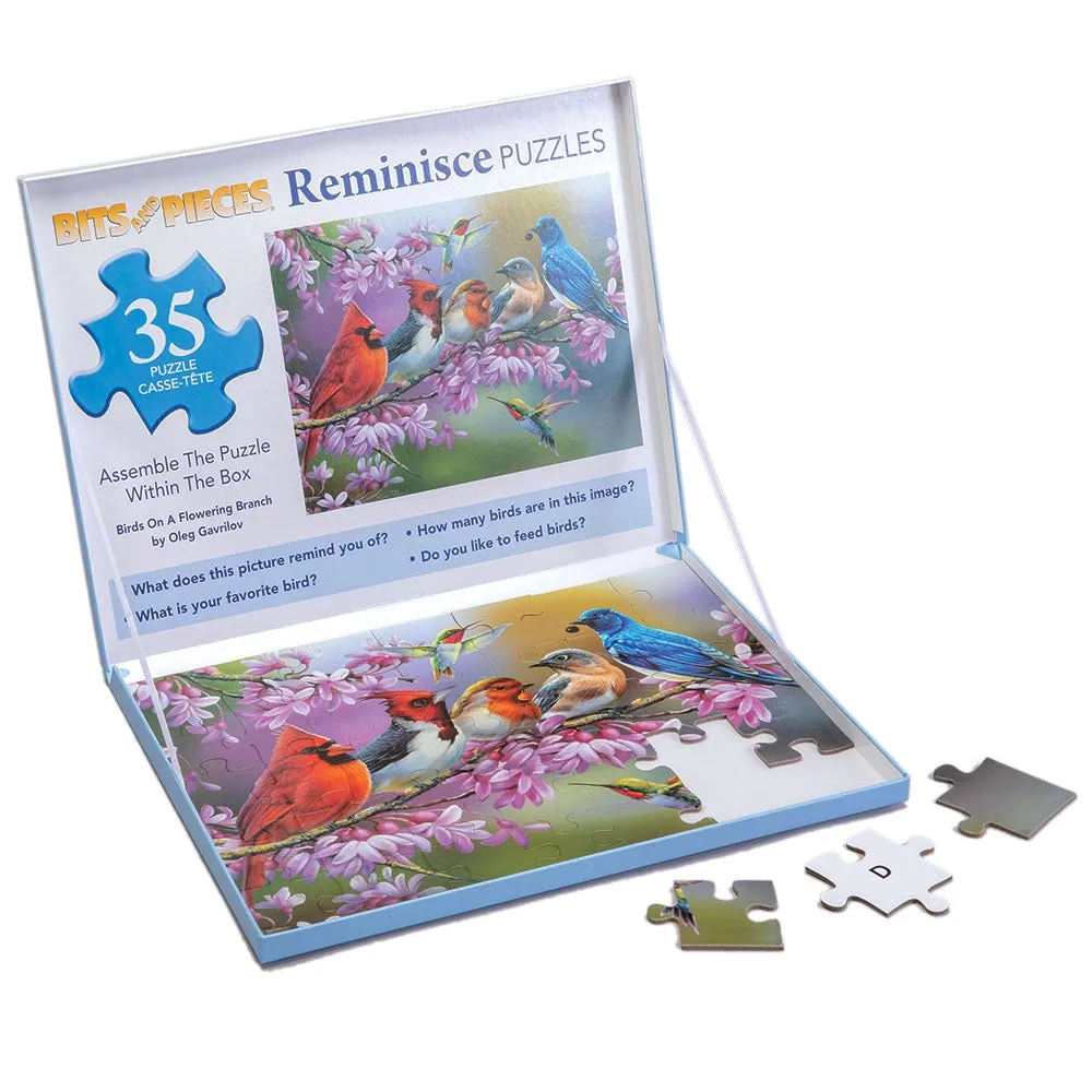 Birds On A Flowering Branch Extra Large Piece Reminisce Jigsaw Puzzle Bits and Pieces