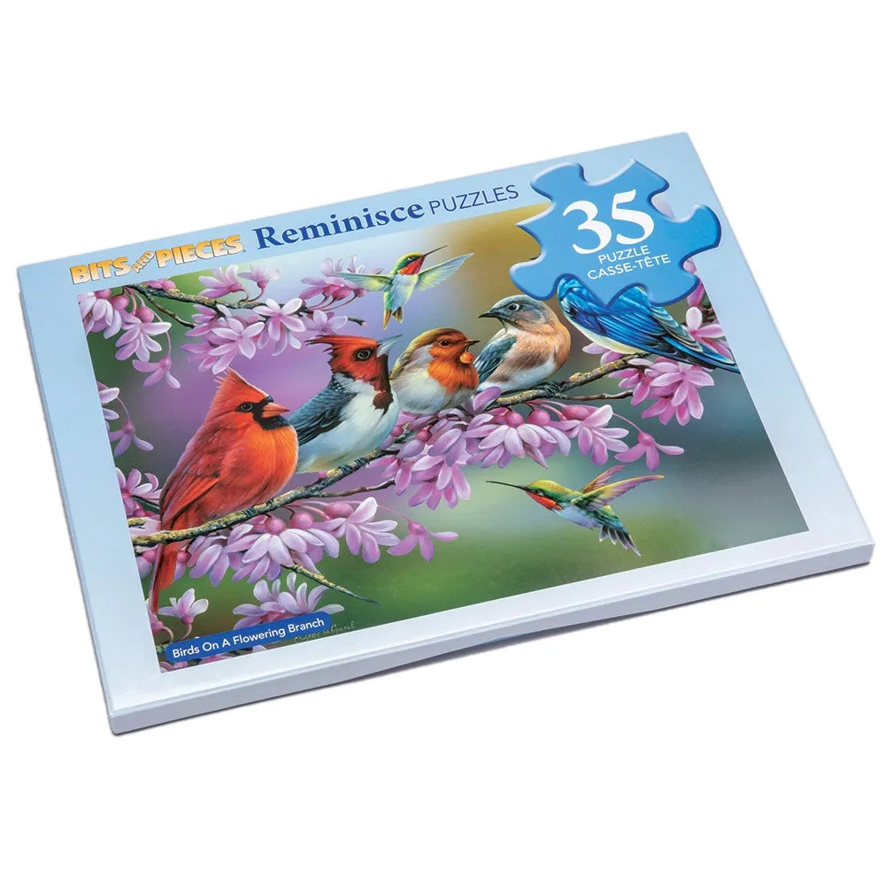 Birds On A Flowering Branch Extra Large Piece Reminisce Jigsaw Puzzle Bits and Pieces