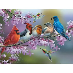 Birds On A Flowering Branch Jigsaw Puzzle Bits and Pieces