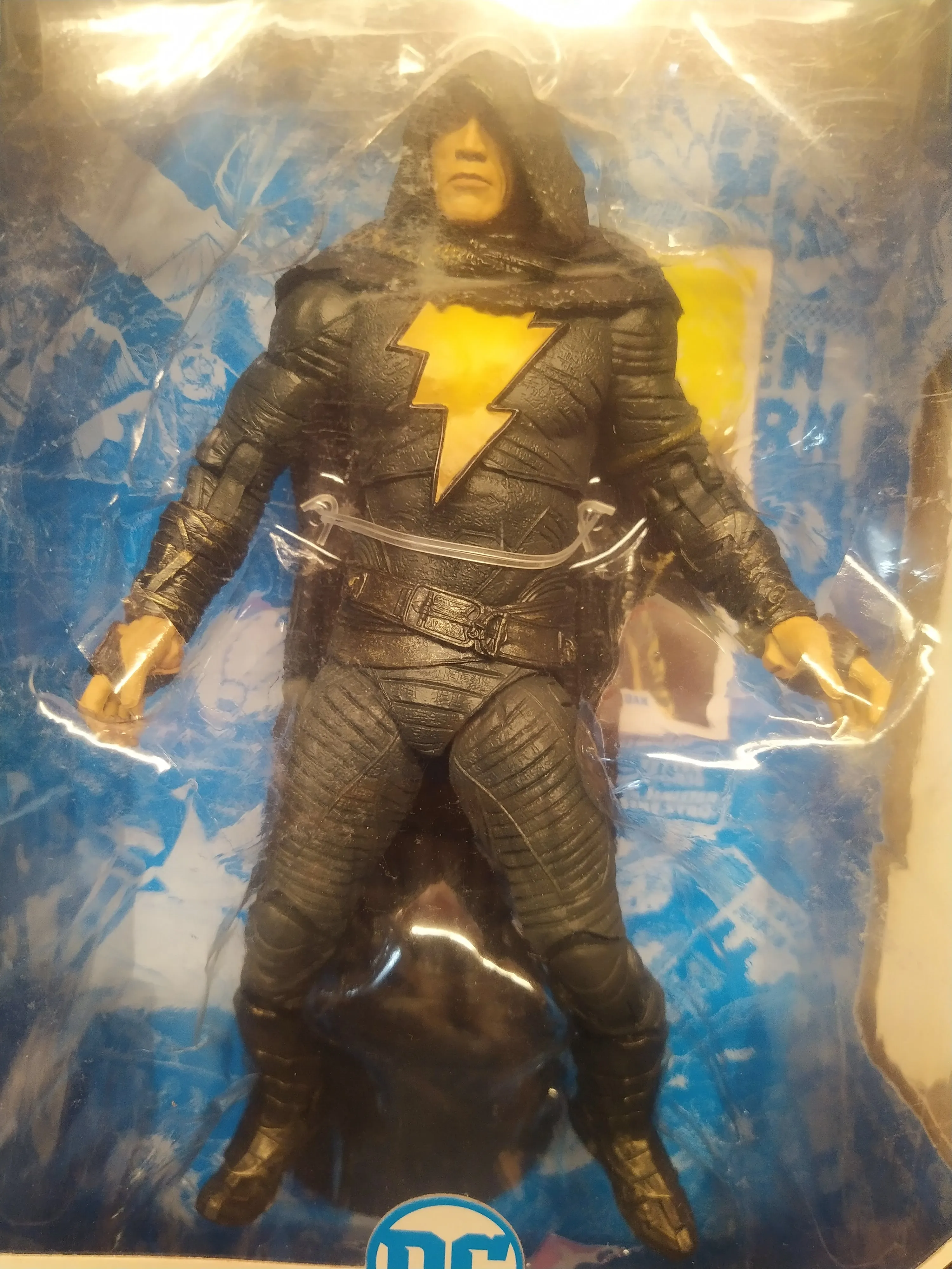 Black Adam w/Ancient Cloak Costume (Black Adam Movie) 7" Figure by Mcfarlane Toys (Damaged Box)