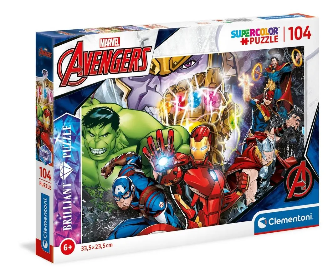 Clementoni 104 Piece SupeRColor Brilliant Puzzle Marvel Avengers Infinity Stone Gauntlet