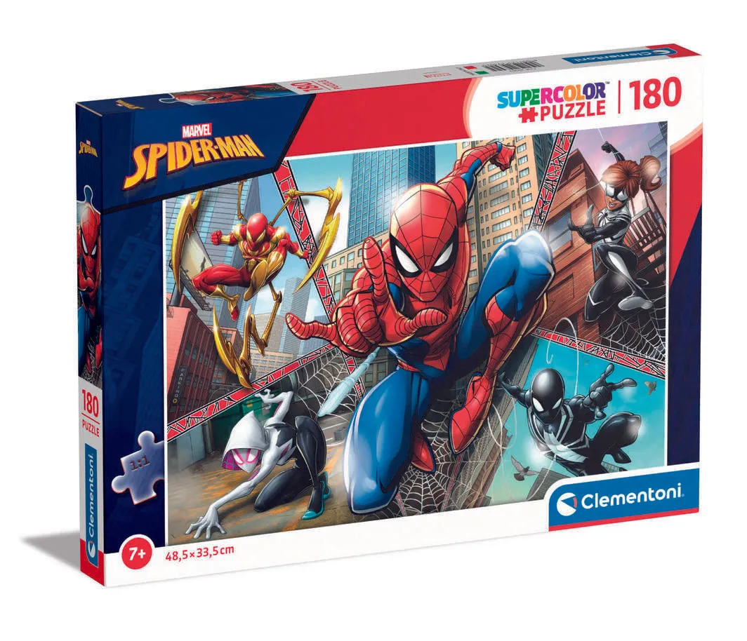 Clementoni 180 Piece SupeRColor Puzzle Marvel Spider-Man Web Sling Collage