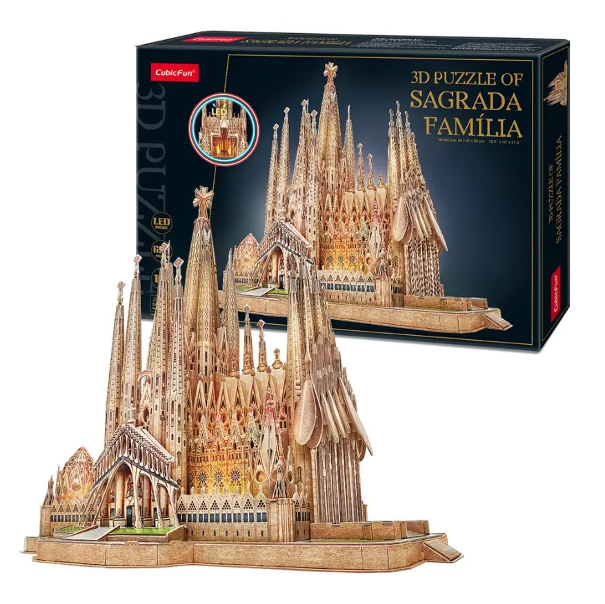 Cubic Fun 3D Puzzle Sagrada Familia With Led Lights