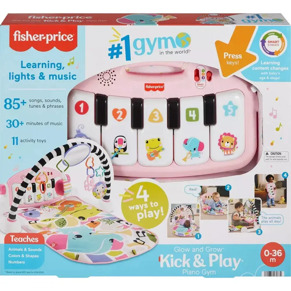 Fisher-Price Glow and Grow Kick & Play Piano Gym (Pink)