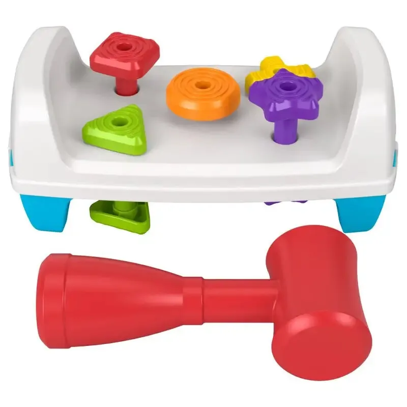 Fisher-Price Tap & Turn Bench Pretend Tools 2-Sided Toy For Infants And Toddlers