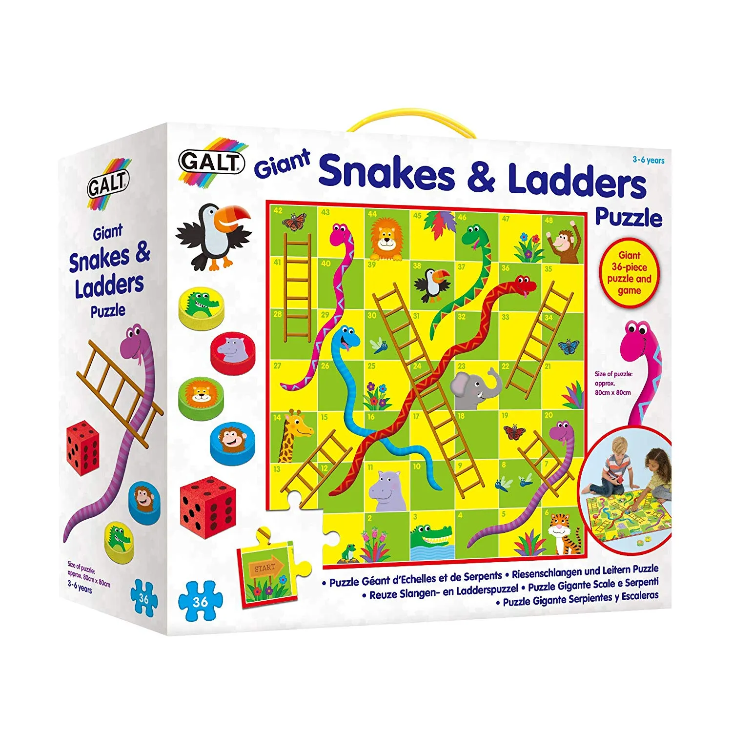 Galt Giant Snakes & Ladders Puzzle Wise - Kids Toys