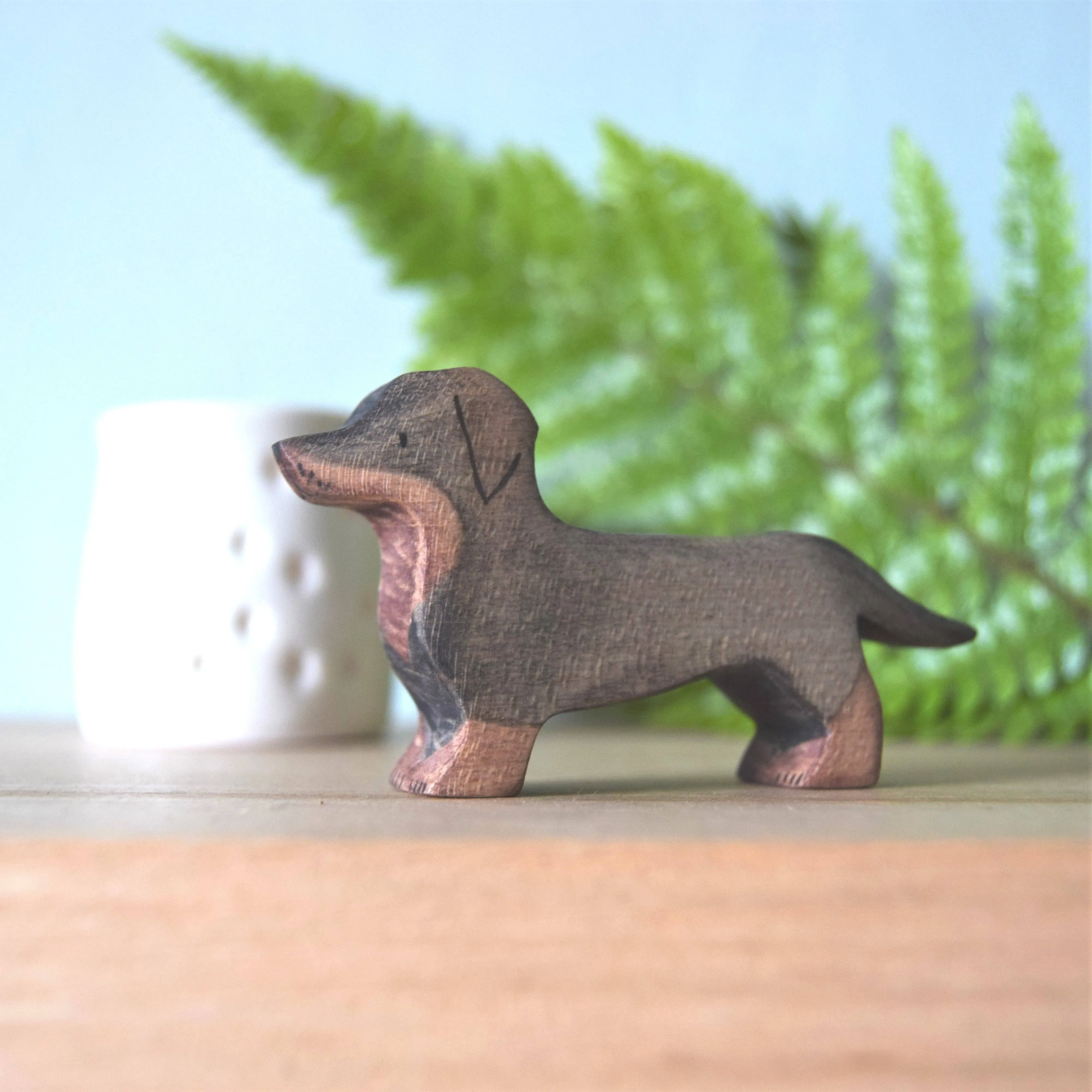 Handmade Wooden Dachshund Dog Odin Parker