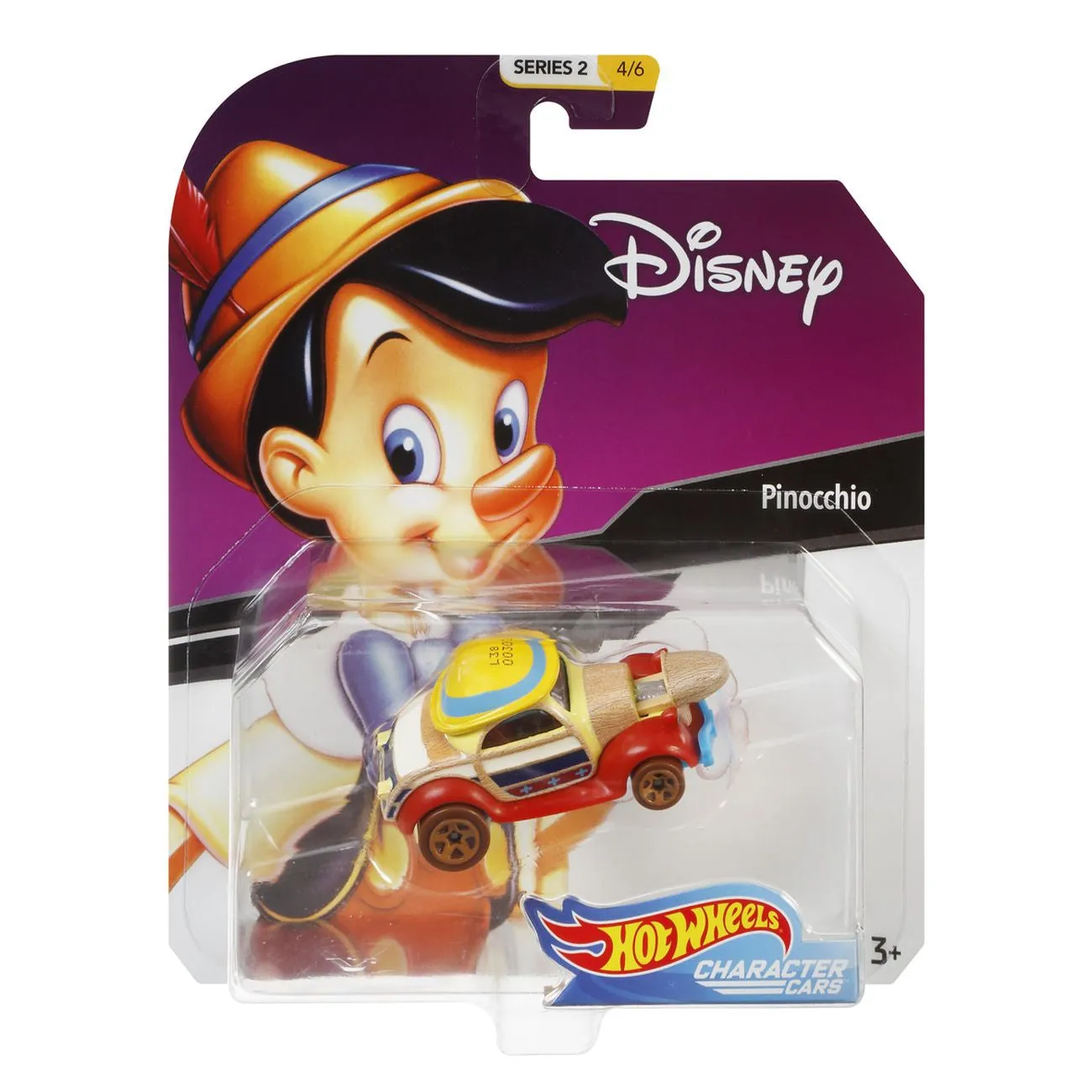 Hot Wheels Disney Character Car Series 2 4/6 Pinocchio