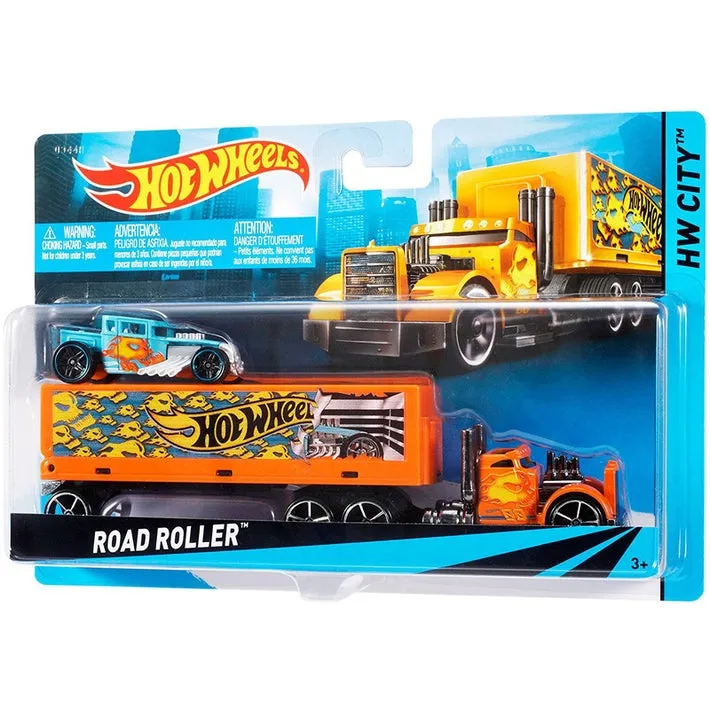 Hot Wheels Transport Rig Super Rigs Road Roller Orange