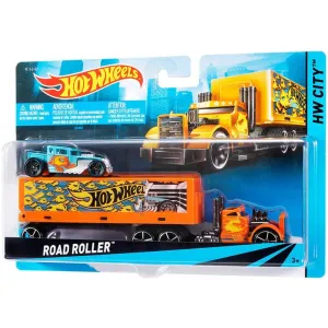 Hot Wheels Transport Rig Super Rigs Road Roller Orange