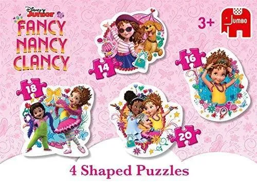 Jumbo 19761 Disney Fancy Nancy 4 in 1 Shaped Puzzles