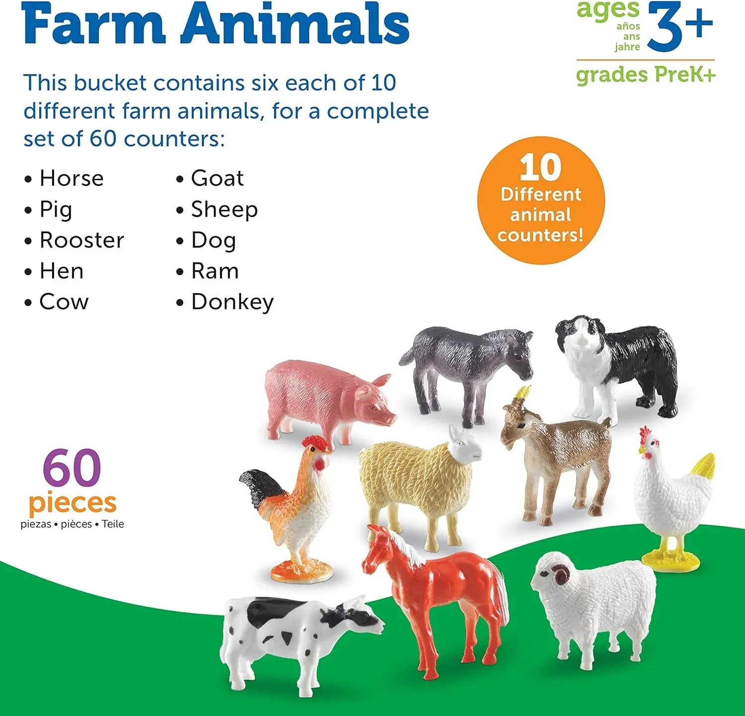 Learning Resources Farm Animal Counters (Set of 60)