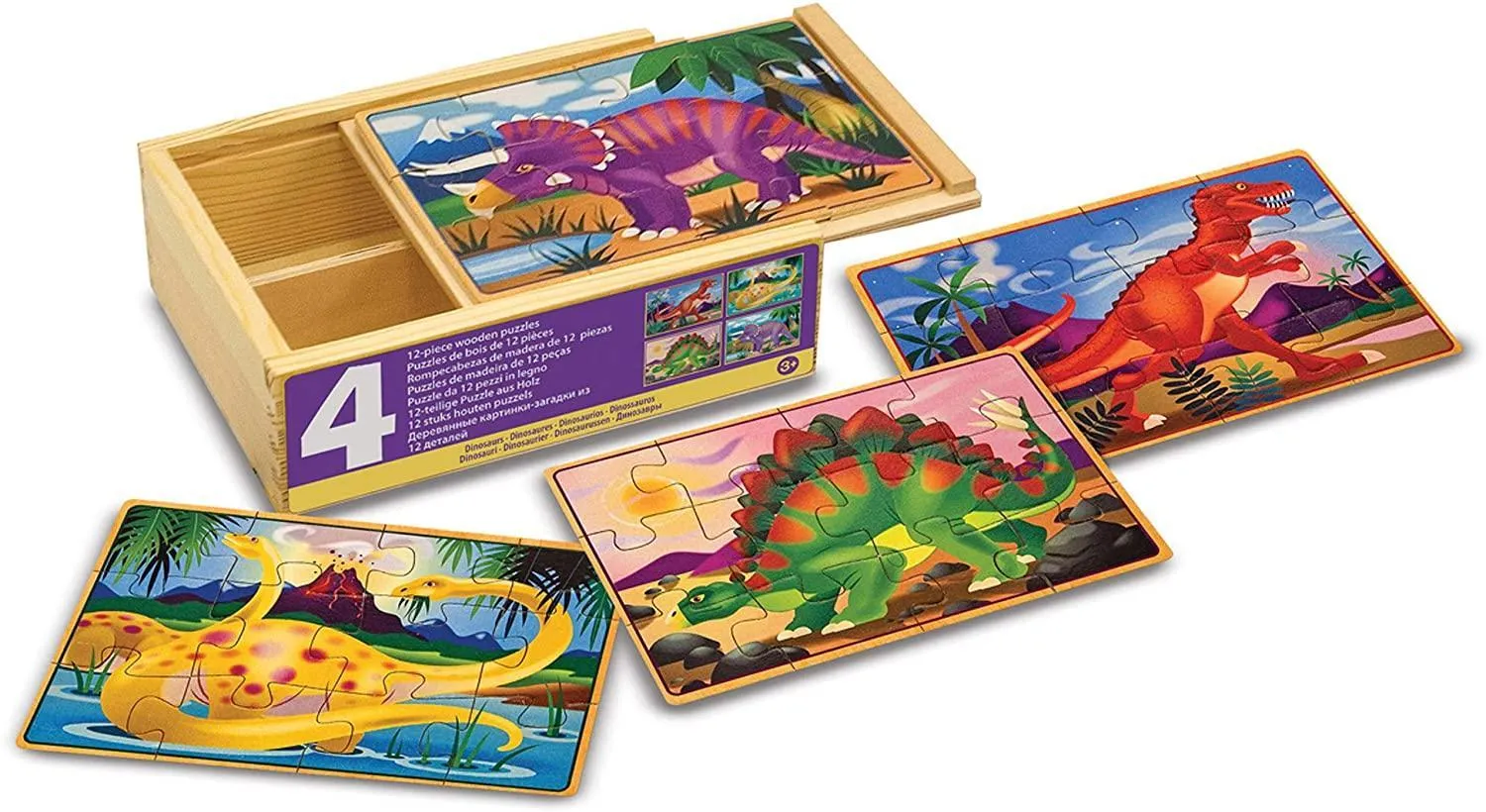 Melissa & Doug 13791 Dinosaurs Puzzles in a Box