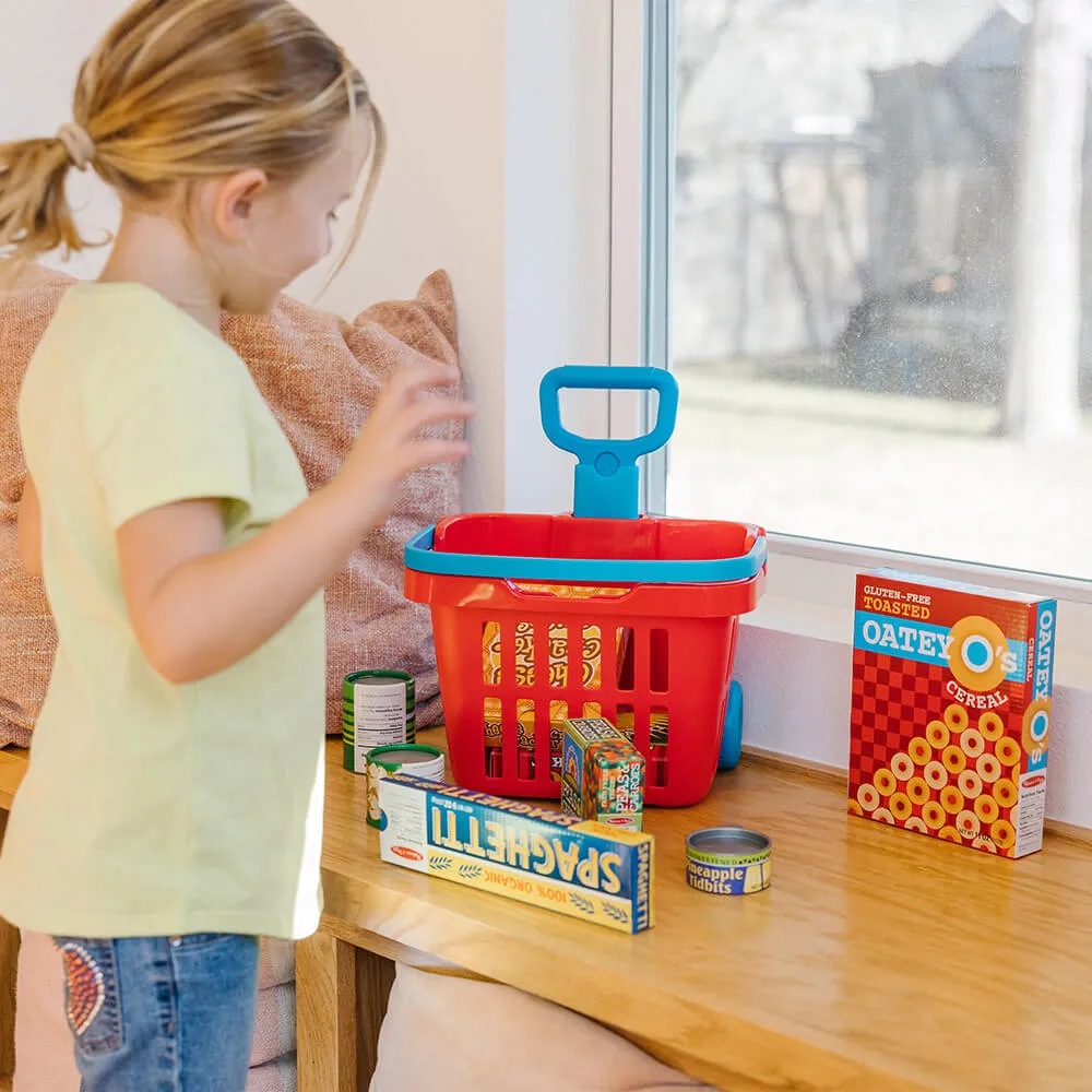 Melissa and Doug Fill & Roll Grocery Basket Play Set
