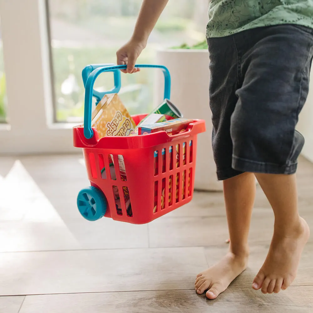 Melissa and Doug Fill & Roll Grocery Basket Play Set