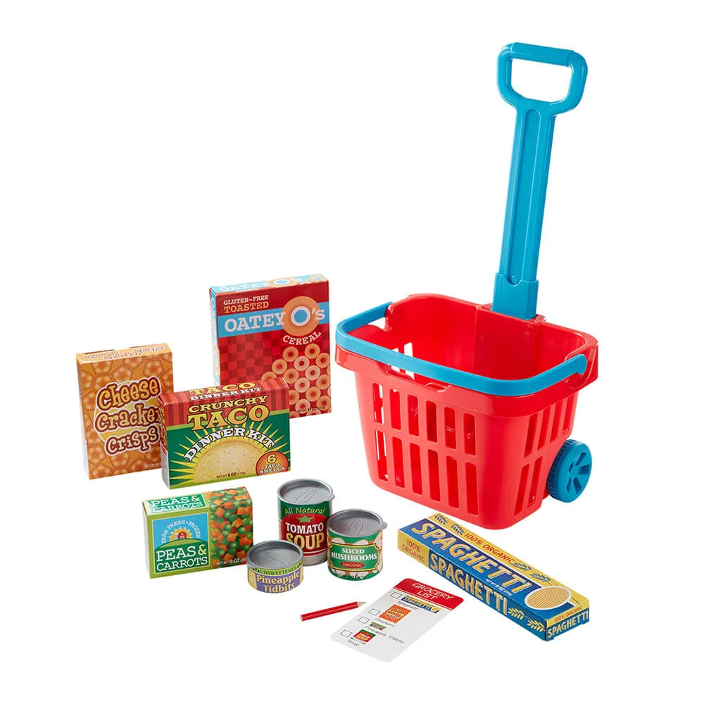 Melissa and Doug Fill & Roll Grocery Basket Play Set