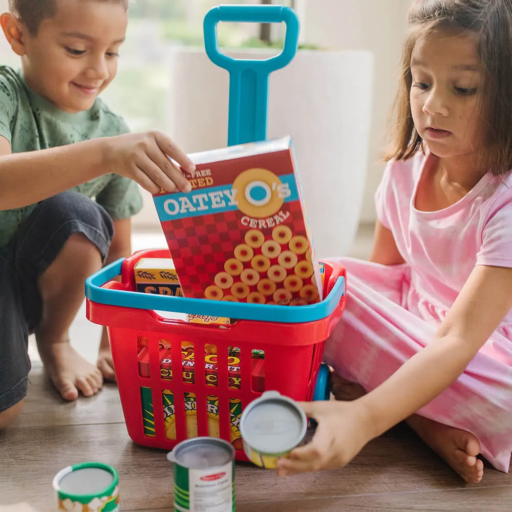 Melissa and Doug Fill & Roll Grocery Basket Play Set