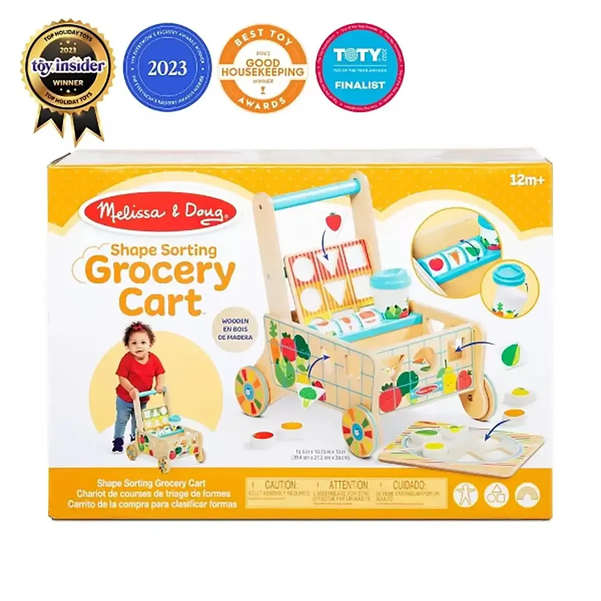 Melissa and Doug Wooden Shape Sorting Grocery Cart