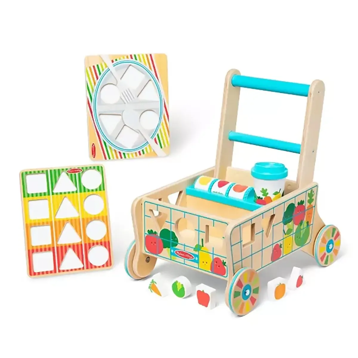 Melissa and Doug Wooden Shape Sorting Grocery Cart