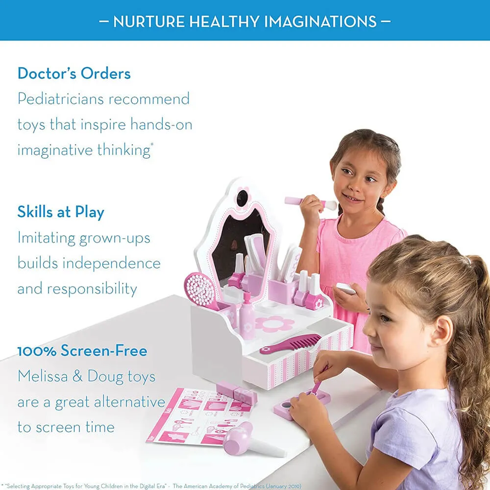 Melissa and Doug Wooden Vanity Beauty Salon Play Set