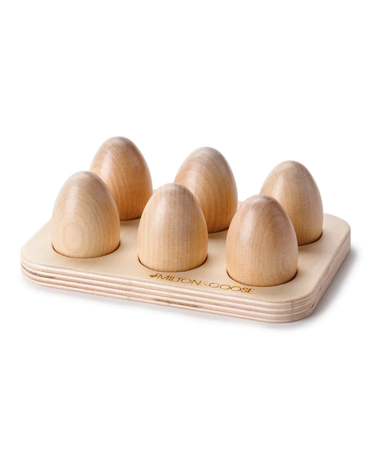 Milton & Goose Wooden Half Dozen Eggs - Made in USA Odin Parker