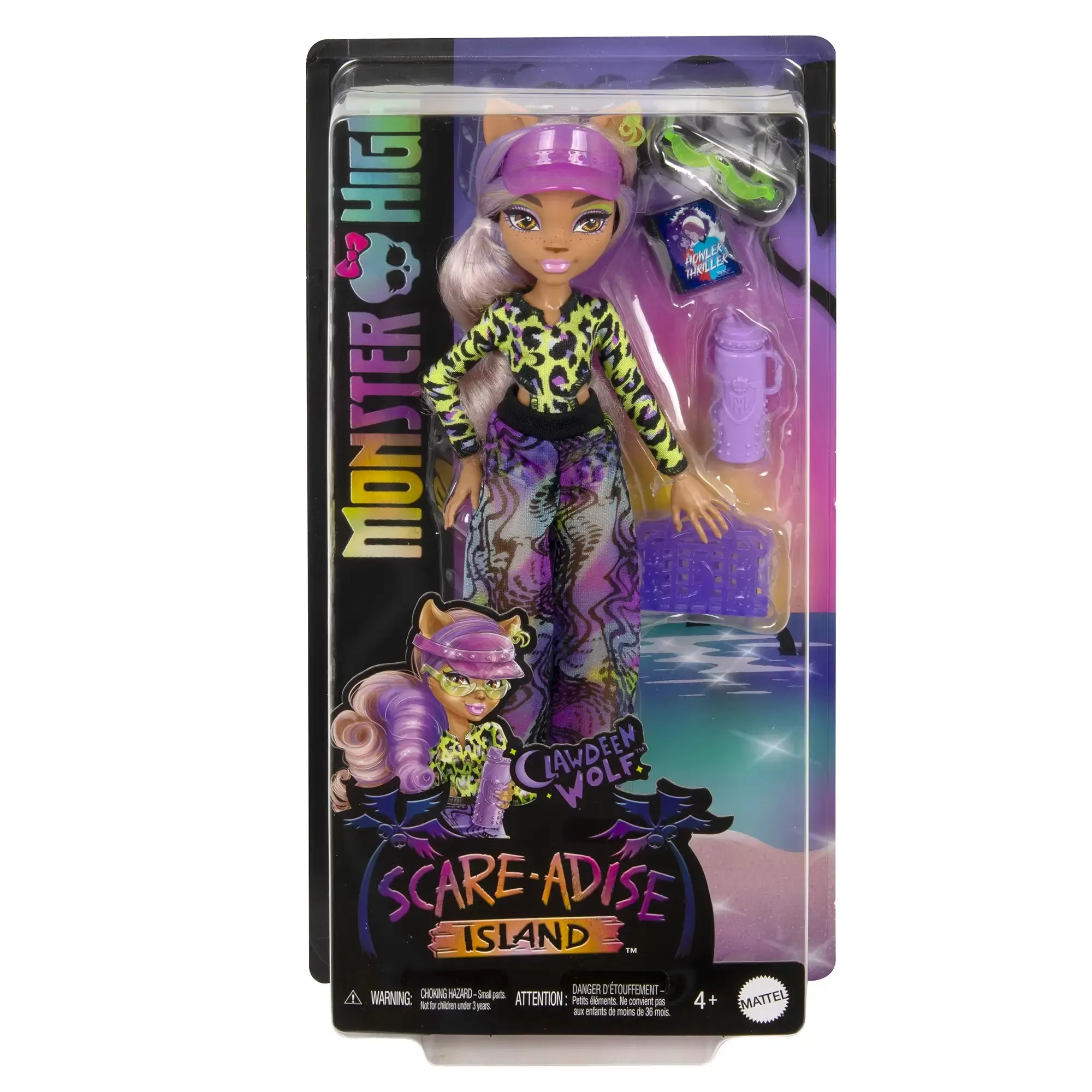 Monster High Scare-Adise Island Clawdeen Wolf Fashion Doll with Swimsuit and Accessories