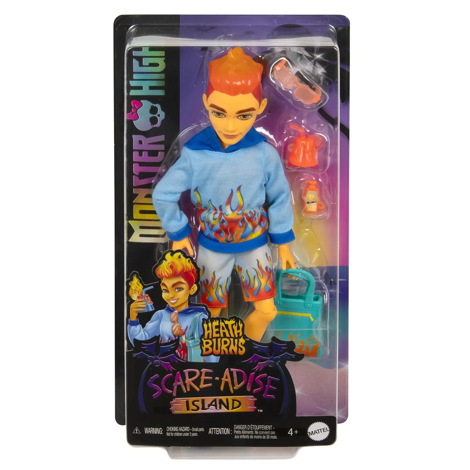 Monster High Scare-Adise Island Heath Burns Fashion Doll with Swimsuit and Accessories