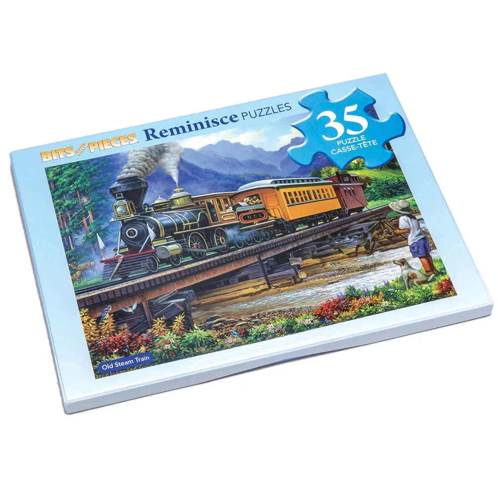 Old Steam Train Extra Large Piece Reminisce Jigsaw Puzzle Bits and Pieces