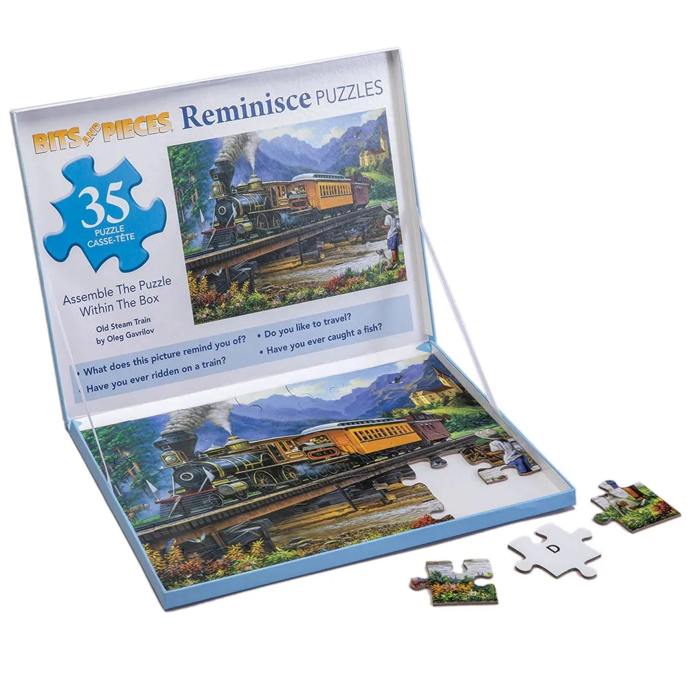 Old Steam Train Extra Large Piece Reminisce Jigsaw Puzzle Bits and Pieces