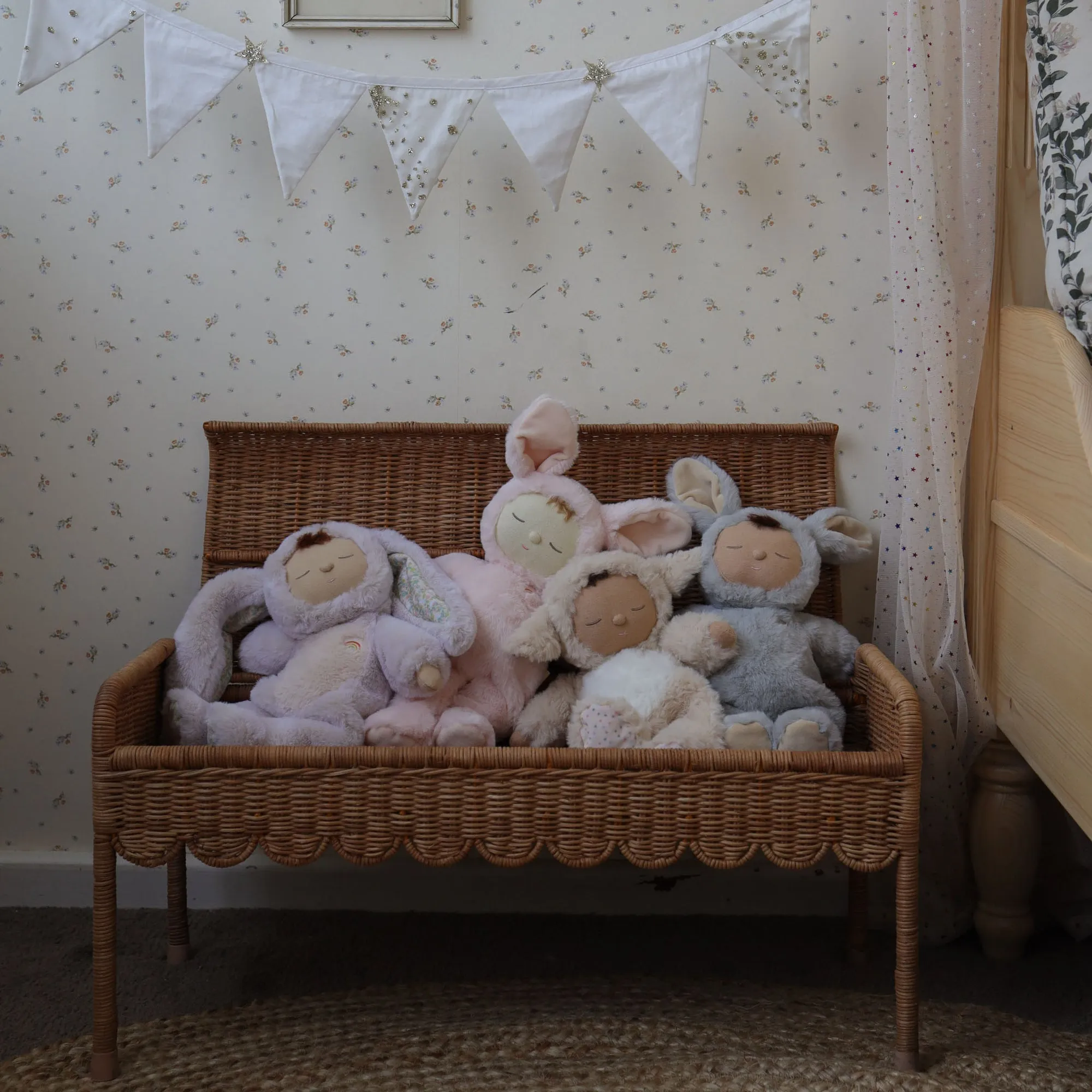 Olli Ella Rattan | Petal Storie Bench | Natural