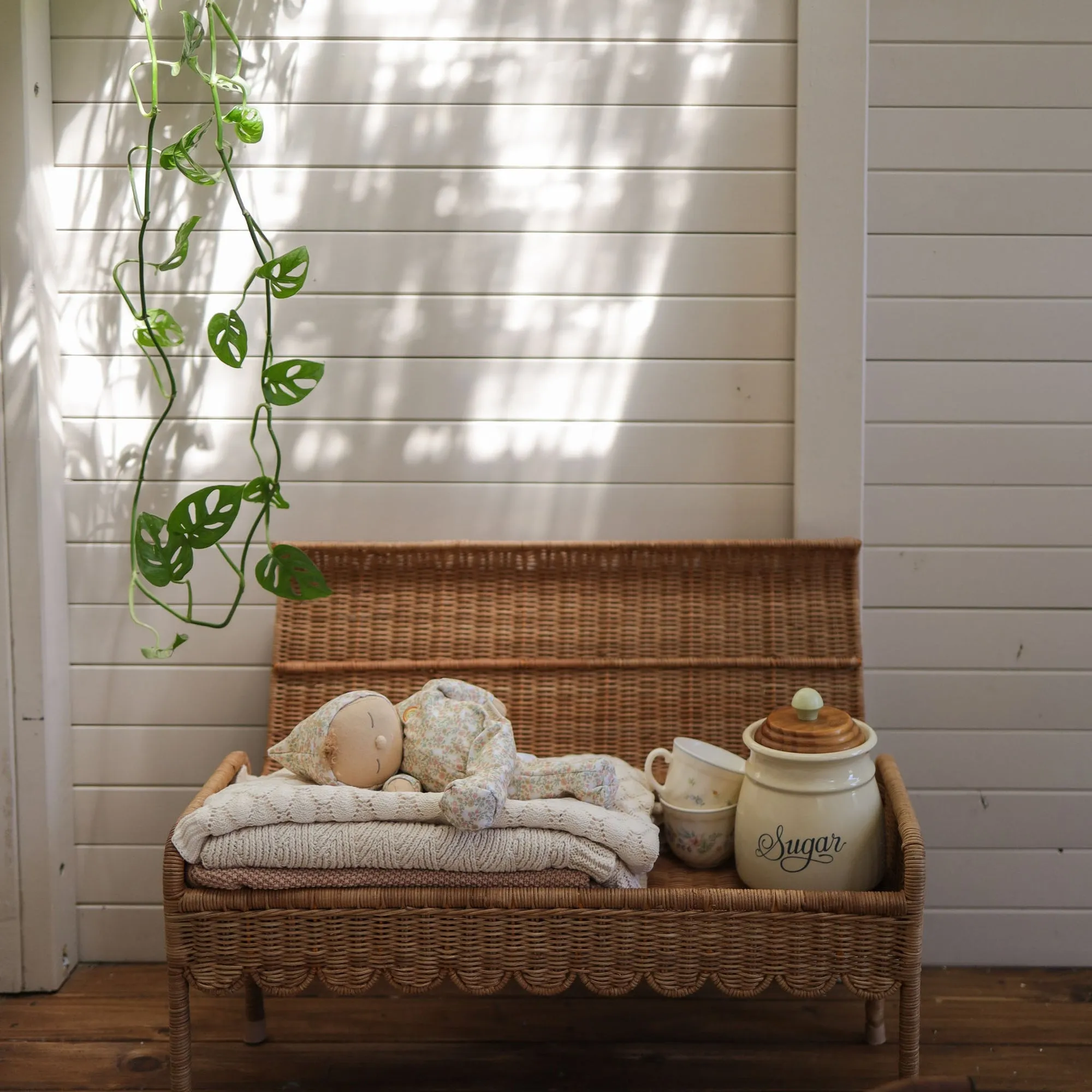 Olli Ella Rattan | Petal Storie Bench | Natural