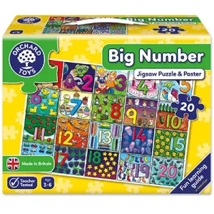 Orchard Toys 20 Piece Big Number Jigsaw Wise - Kids Toys