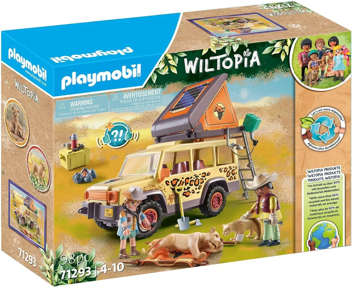 PLAYMOBIL 71293 Wiltopia - Rescue all-terrain vehicle Wise - Kids Toys