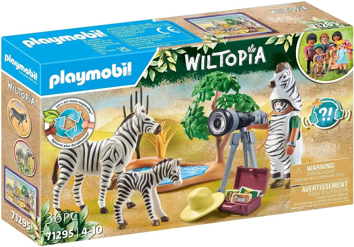 PLAYMOBIL 71295 Wiltopia - Photographer with zebras Wise - Kids Toys