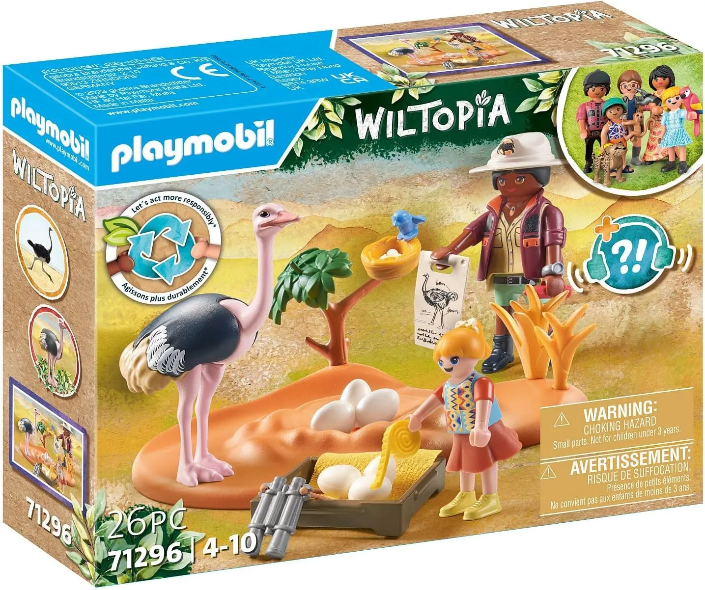 PLAYMOBIL 71296 Wiltopia - Ostrich nest Wise - Kids Toys