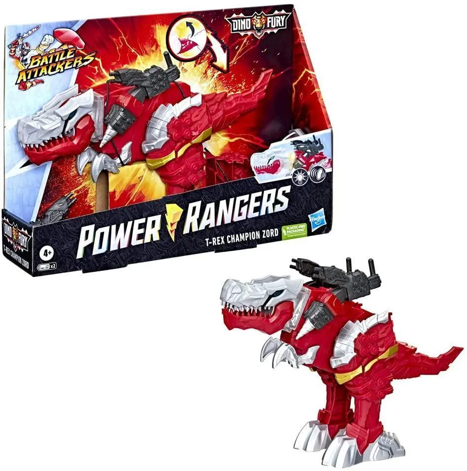 Power Rangers Battle Attackers Dino Fury T-Rex Champion Zord