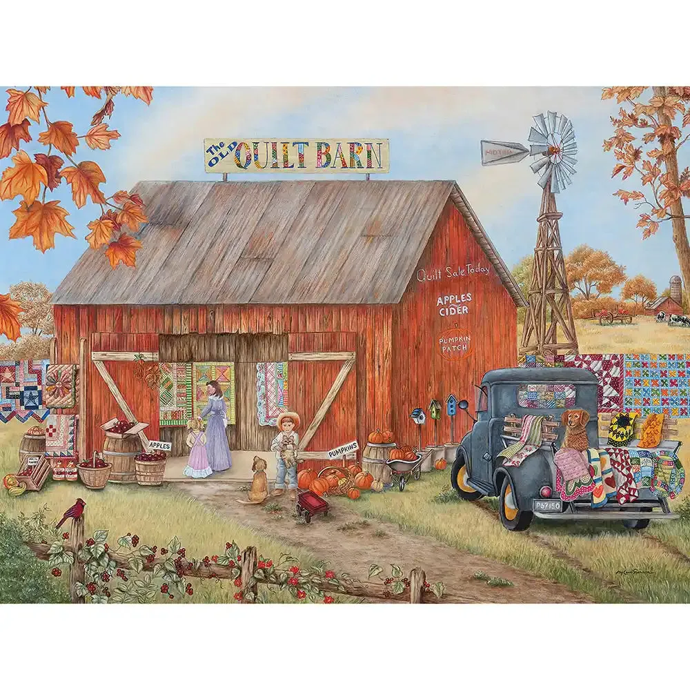 Quilt Barn Jigsaw Puzzle Bits and Pieces