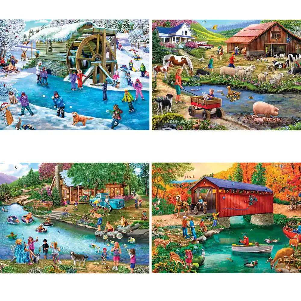 River Escapades 4-in-1 Multipack Jigsaw Puzzle Bundle by Mary Thompson Bits and Pieces
