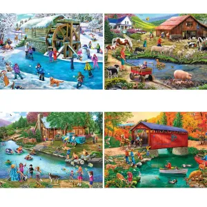 River Escapades 4-in-1 Multipack Jigsaw Puzzle Bundle by Mary Thompson Bits and Pieces