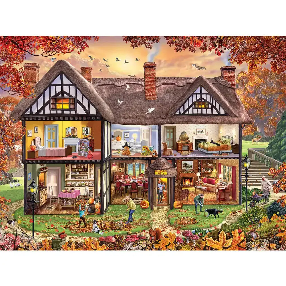 Season's House Autumn Jigsaw Puzzle Bits and Pieces