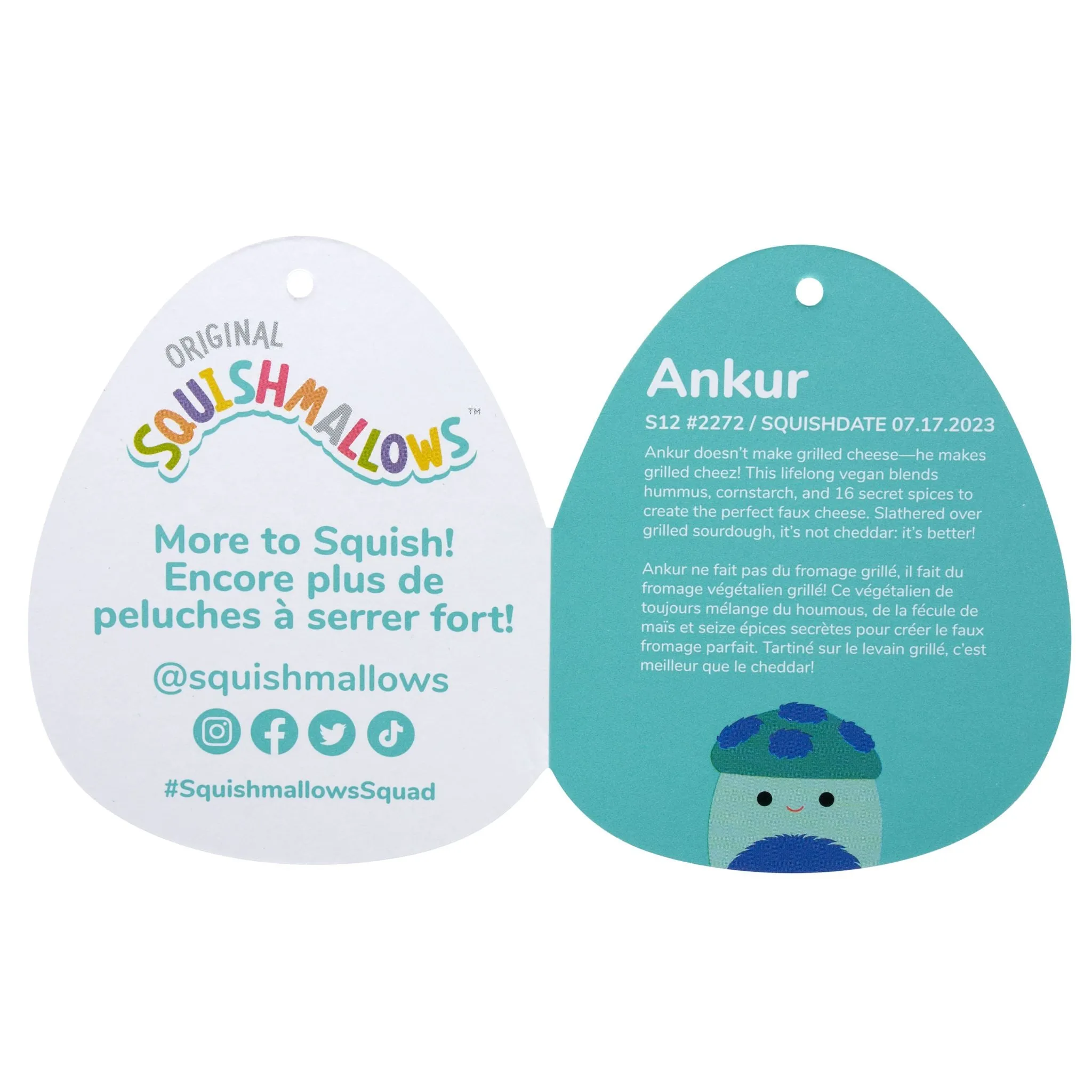 Squishmallows 12 Inch Plush Ankur Teal Mushroom