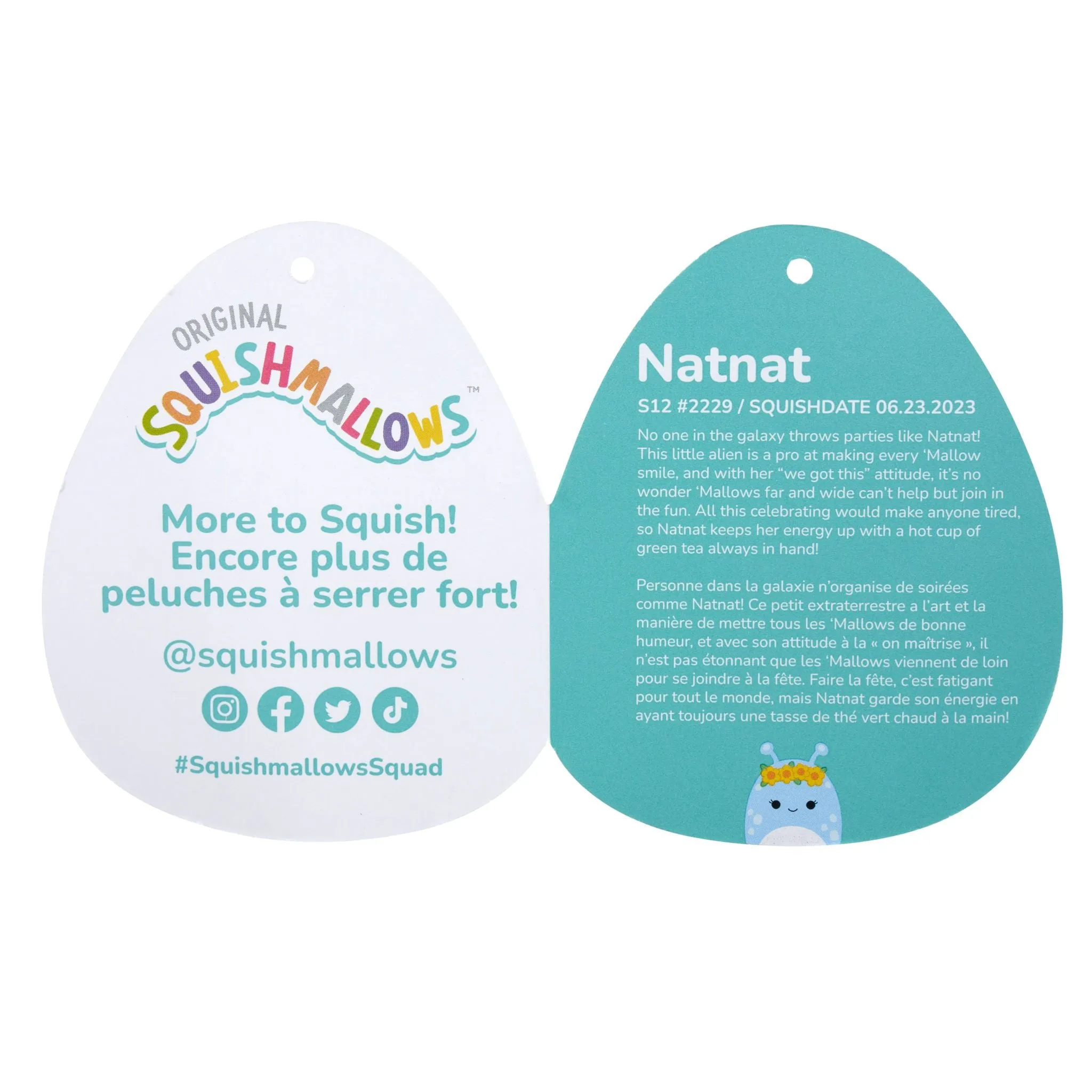 Squishmallows 12 Inch Plush Natnat Alien With Flower Crown