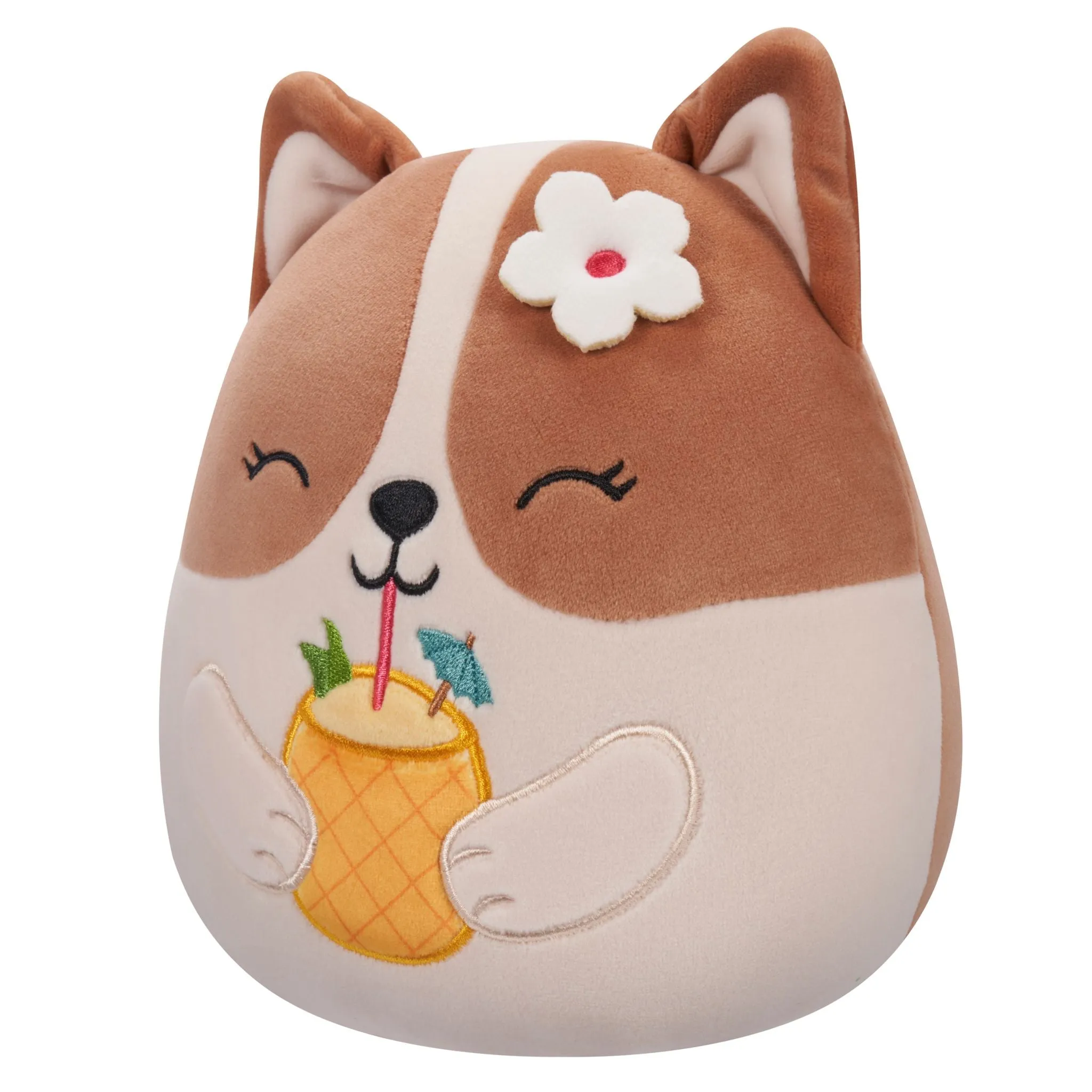 Squishmallows 7.5 Inch Plush Regina Brown And White Corgi