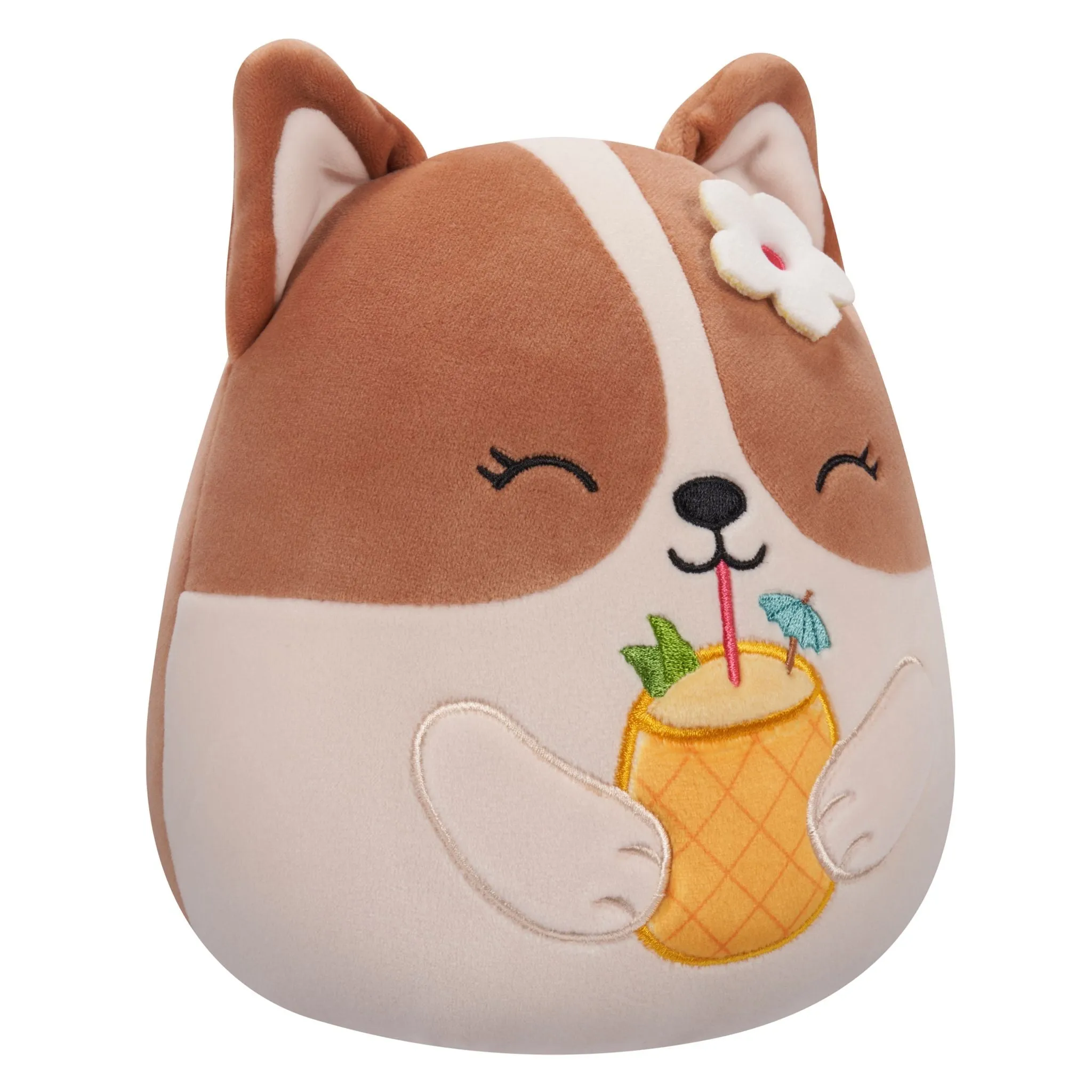 Squishmallows 7.5 Inch Plush Regina Brown And White Corgi