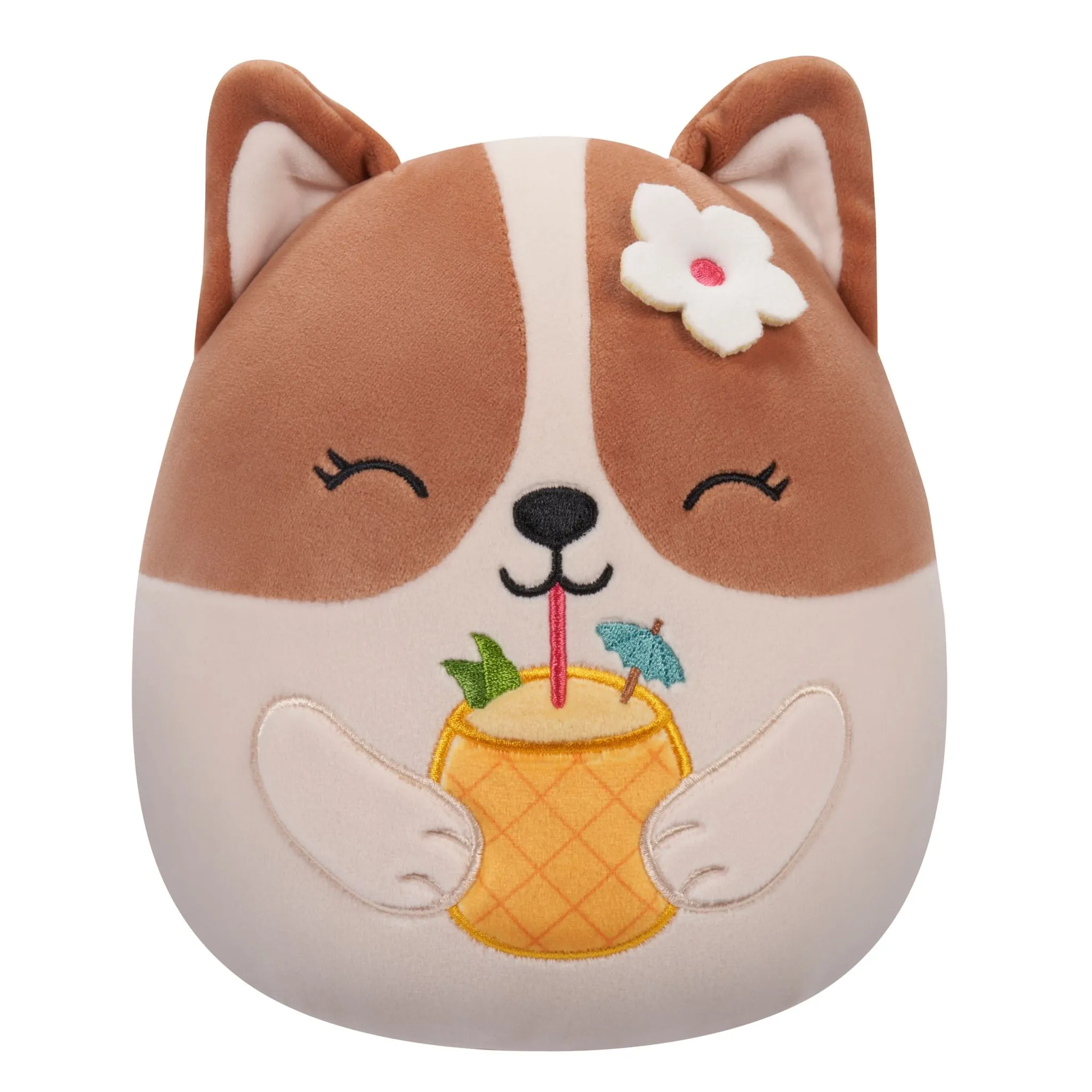Squishmallows 7.5 Inch Plush Regina Brown And White Corgi